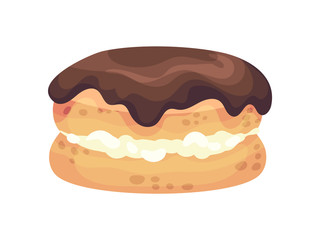 Two-layer cookies with cream. Vector illustration on white background.