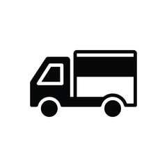 Black solid icon for delivery truck