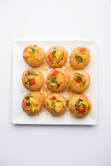 Sev puri - Indian snack and a type of chaat. Popular in Mumbai/pune from Maharashtra. it's a roadside food also served as a starter in restaurants