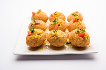 Sev puri - Indian snack and a type of chaat. Popular in Mumbai/pune from Maharashtra. it's a roadside food also served as a starter in restaurants