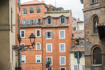 View of old streets, bulidings and Architecture in Rome, Italy, travel Europe