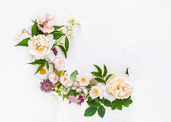 summer flowers on the white background