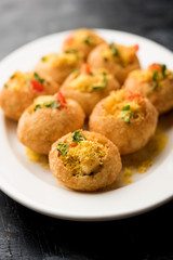 Sev puri - Indian snack and a type of chaat. Popular in Mumbai/pune from Maharashtra. it's a roadside food also served as a starter in restaurants
