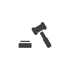 Auction hammer vector icon. legal expenses insurance filled flat sign for mobile concept and web design. Judge gavel glyph icon. Symbol, logo illustration. Vector graphics
