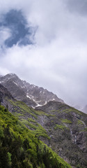 French landscape - Les Ecrins. Panoramic view over the peaks of Les Ecrins nearby Grenoble.