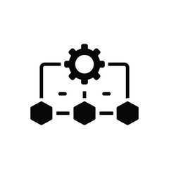 Black solid icon for workflow process 