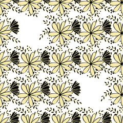 Flower graphic design. Cute seamless vector tile pattern. Retro vintage. line chamomile design.