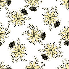 Flower graphic design. Cute seamless vector tile pattern. Retro vintage. line chamomile design.
