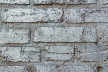 Background of brick wall texture painted silver paint