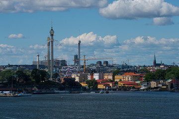 Fototapeta premium Stockholm and the old town a hazy summer day