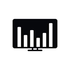 Black solid icon for financial data