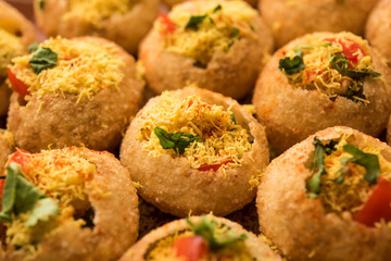 Sev puri - Indian snack and a type of chaat. Popular in Mumbai/pune from Maharashtra. it's a roadside food also served as a starter in restaurants