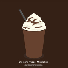 chocolate frappe with whipping cream - minimalism