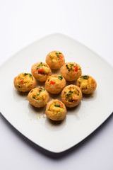Sev puri - Indian snack and a type of chaat. Popular in Mumbai/pune from Maharashtra. it's a roadside food also served as a starter in restaurants