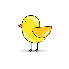 cute little yellow chicken illustration