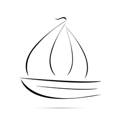 sailing boat - line icon