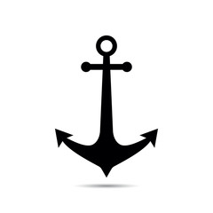 anchor icon vector in black color