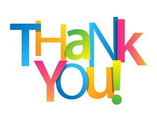 THANK YOU! colorful mixed typography banner