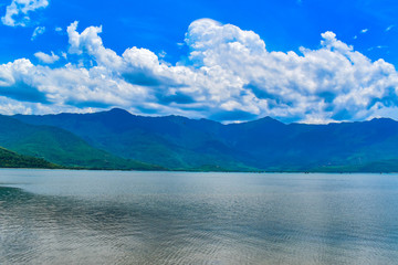 The lake is a large water source. Surrounded by land in Vietnam