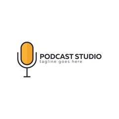Mic logo for Radio or Podcast Studio, Microphone icon.
