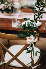 Wedding table settings and floral design