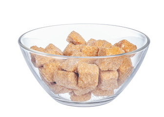 sugar cube in the bowl on white background