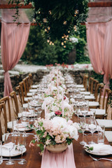 Wedding table settings and floral design