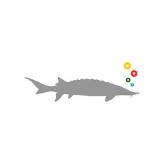 Gray Fish Logo Icon Sign