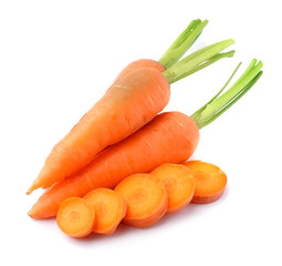 Fresh carrots isolated .