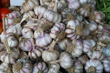 Various vegetables are sold at a bazaar in Croatia