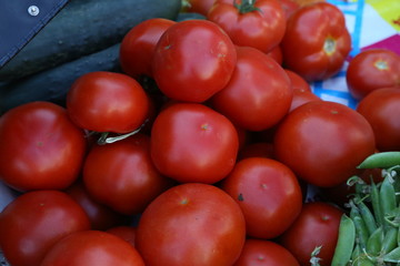 Various vegetables are sold at a bazaar in Croatia
