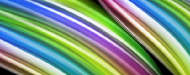 Flowing liquid colors - modern colorful flow poster. Wave liquid shapes. Art design for your design project