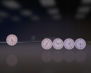 Newton balls that hit each other,time