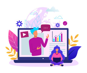 Concept of online education modern vector illustration. Easy to edit and customize.