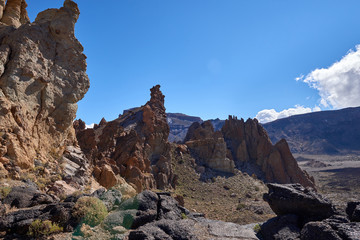 Teide National Park Roques de Garcia in Tenerife at Canary Islands