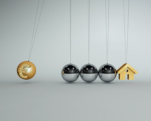 Newton balls that hit each other,euro and home