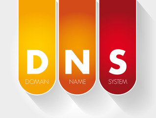 DNS - Domain Name System acronym, technology concept background