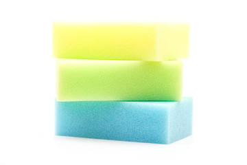 sponges for dishwashing isolated on a white background