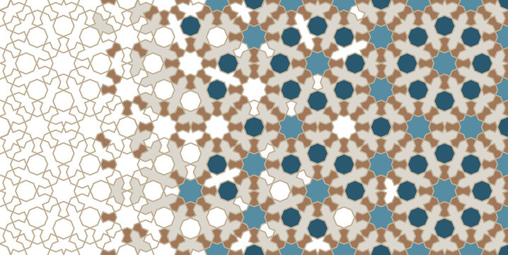 Agra islamic vector seamless pattern. Arabic geometric tile and grid background or texture.