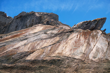 Fototapeta premium Ancient people Petroglyphs on the rocks on the bank of river Tom in West Siberia