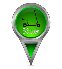 Map pointer with E-Scooter - illustration