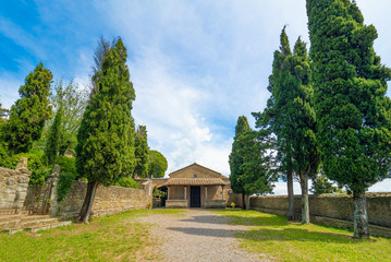 Cortona (Italy) - The awesome historical center of the medieval and renaissance city on the hill, Tuscany region, province of Arezzo, during the spring
