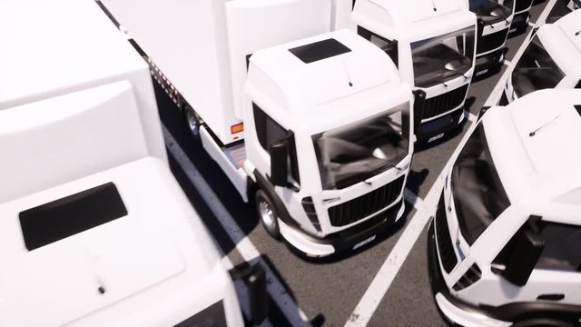 White trucks are parked on Special Parking Lot.