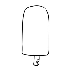 Eskimo hand drawn lineart icon. Cute doodle ice cream