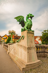 Dragon bridge in Ljubljana Slovenia