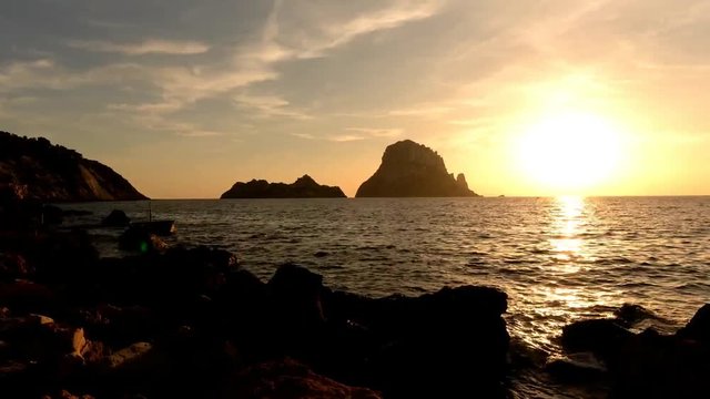 Sunset in Es Vedra from the Ibiza hort bay