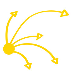 Handgezeichnetes Export-Symbol in gelb
