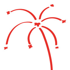 Handgezeichnetes Feuerwerk in rot