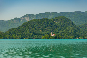 gorgeous Lake Bled in Slovenia at summer time June
