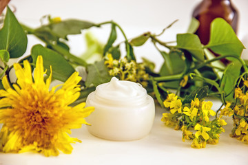 Natural organic herbal wellness cosmetics. Home cosmetics concep
